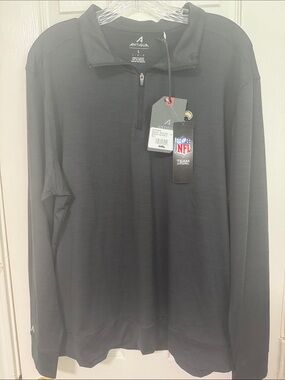 New Orleans Saints Antigua Black Quarter-Zip Pullover with NFL Tag